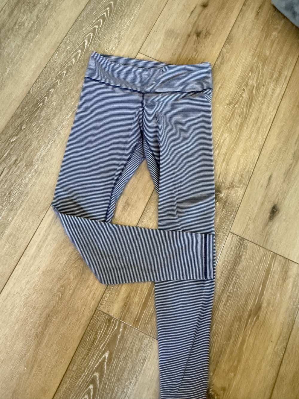 lululemon athletica Blue & White Striped Leggings